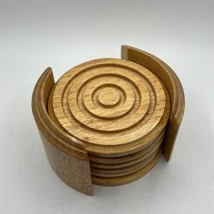 VTG Bamboo Coaster Set of 6